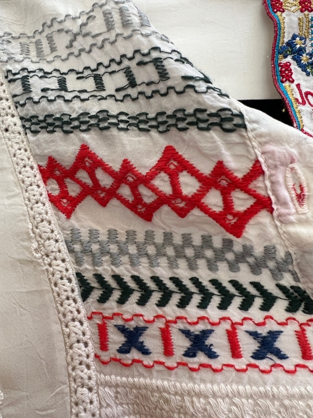 Johnny Was Embroidered Tunic Dress Hi Low Boho Festival Medium Lagenlook Coastal - Picture 6 of 6